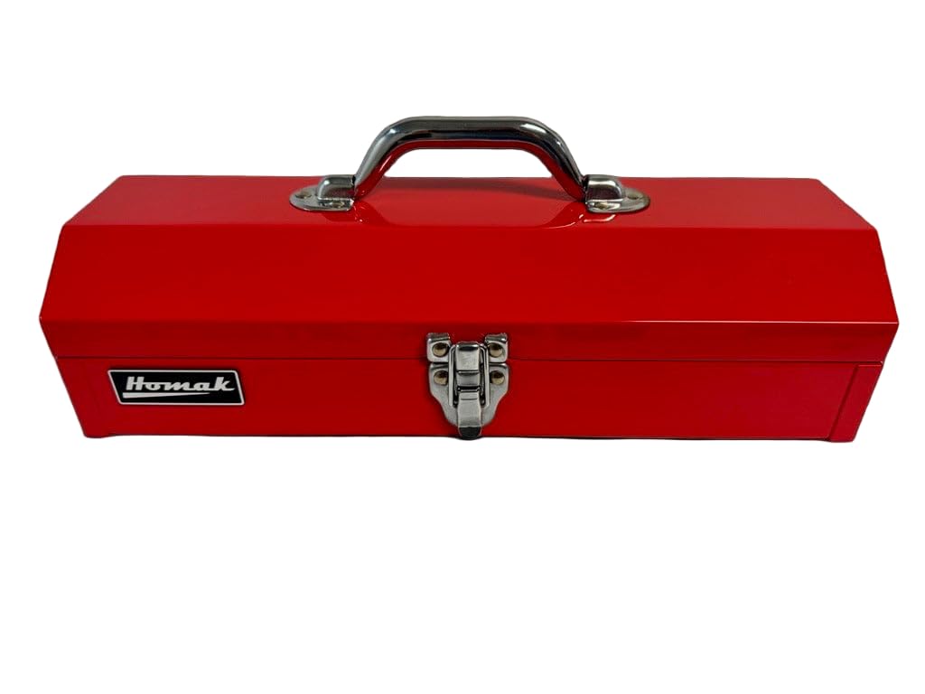 16" Portable Steel Small Tool Box with Metal Latch Closure & Plastic Handle D25279
