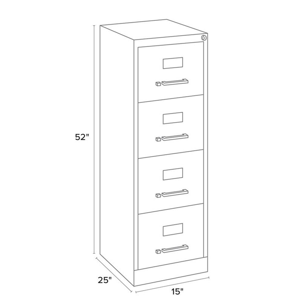 Black 4 Drawer Metal Filing Cabinet P915929