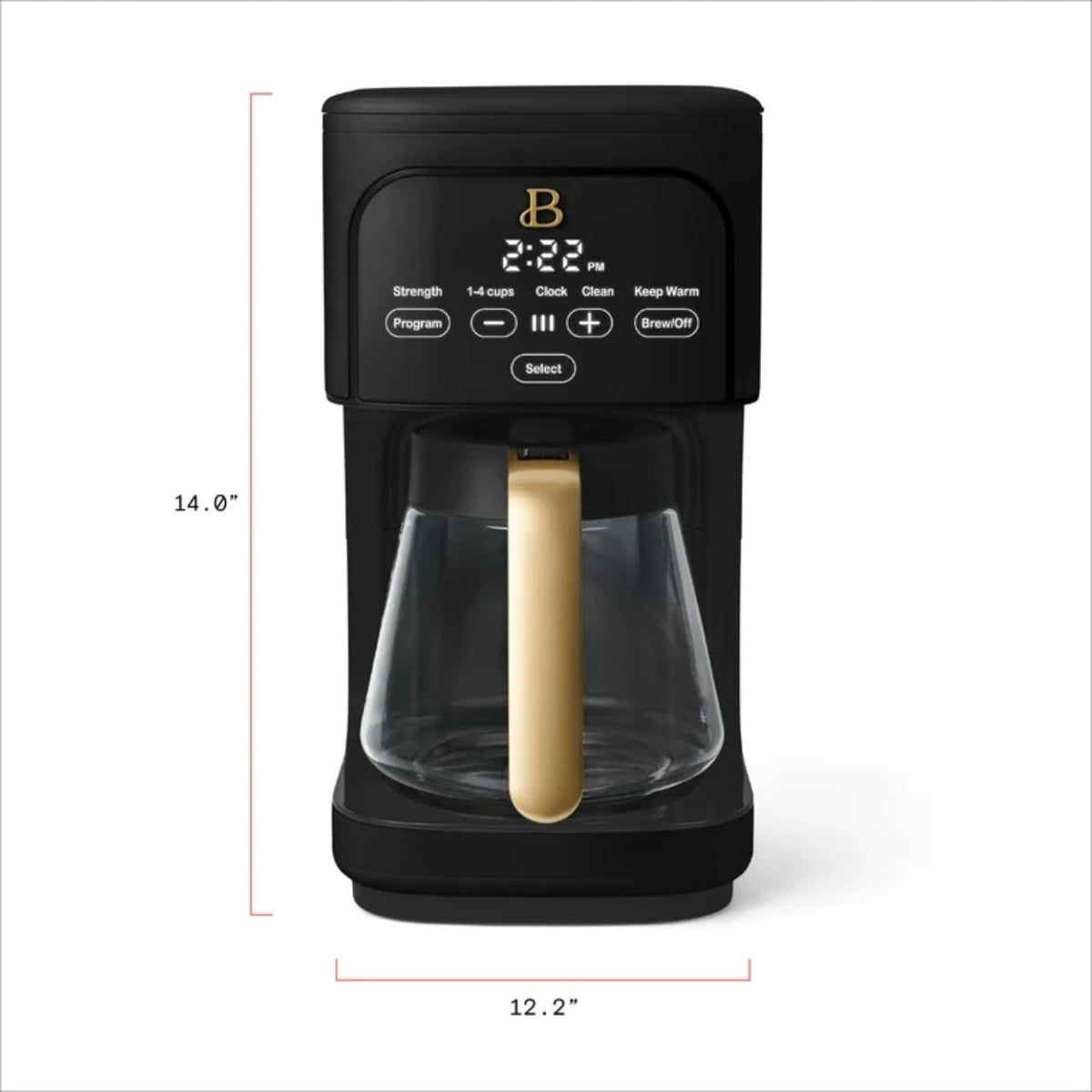 Programmable 12-Cup Drip Coffee Machine with Glass Carafe B956