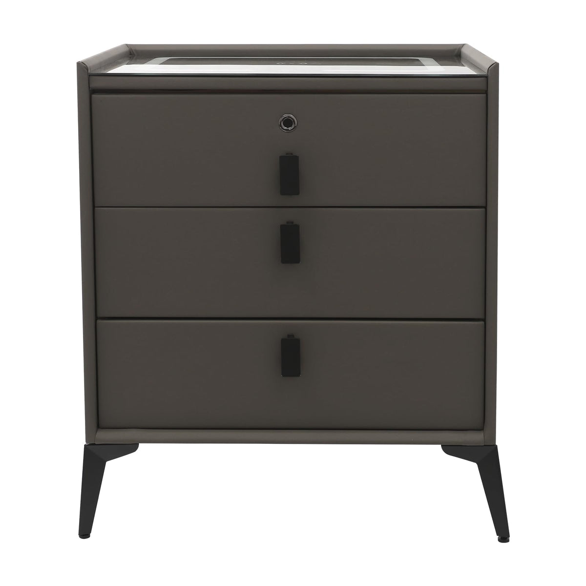 Solid Wood Nightstand with 3 Drawers F1073