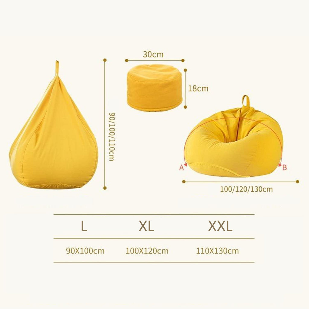 Yellow Washable Bean Bag Chair Cover L898781