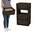 Brown 4 Drawer Plastic Storage Organizer I464056