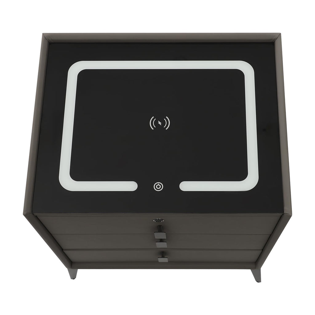 Solid Wood Nightstand with 3 Drawers F1073