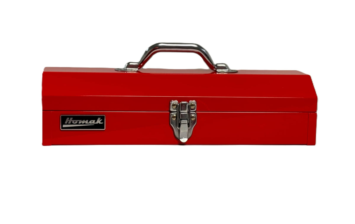 16" Portable Steel Small Tool Box with Metal Latch Closure & Plastic Handle D25279