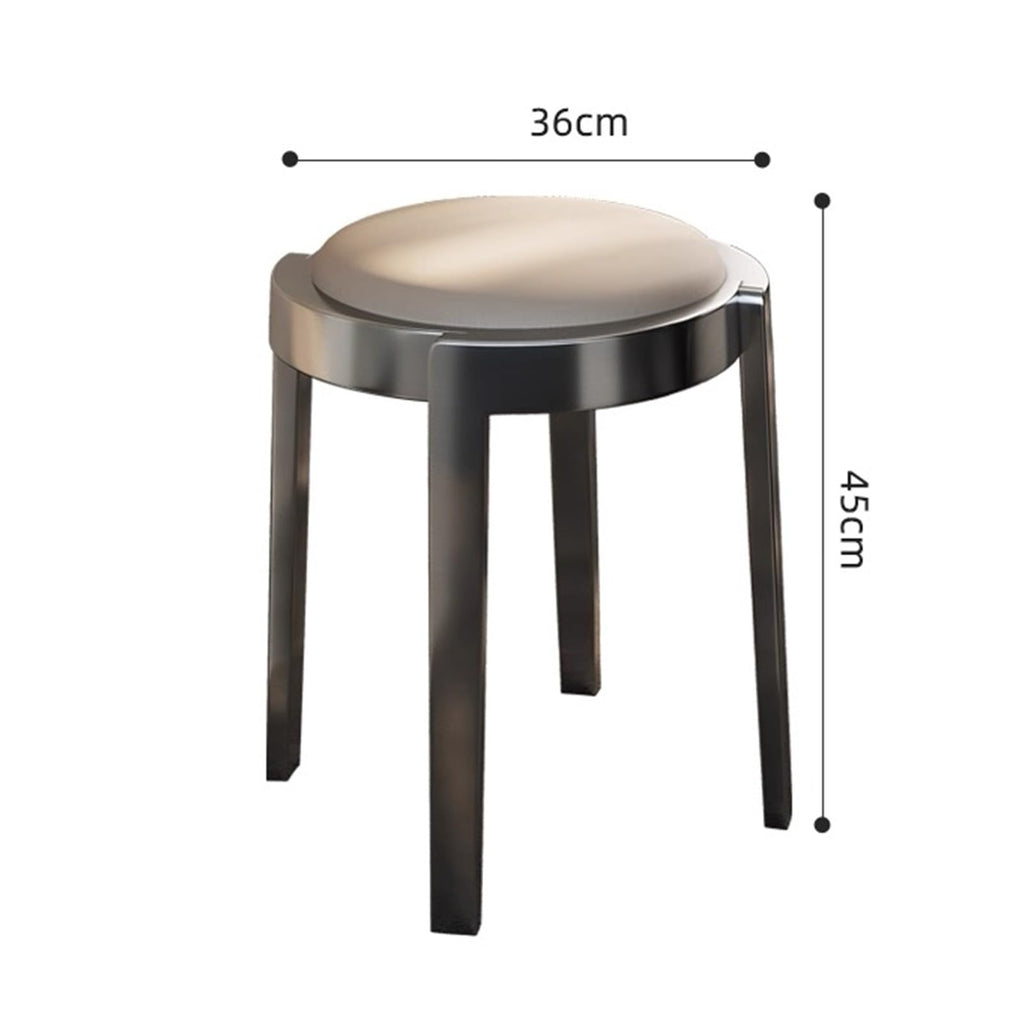 Round Stackable Stainless Steel Imitation Leather Stools A1729