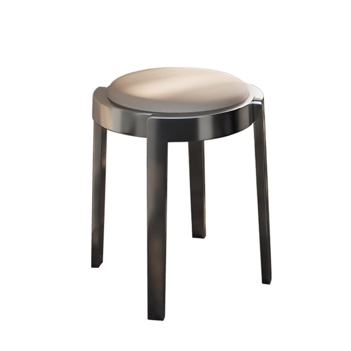 Round Stackable Stainless Steel Imitation Leather Stools A1729