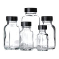 Clear Glass 2oz Bottle with Black Screw Cap, Case of 48 N689274