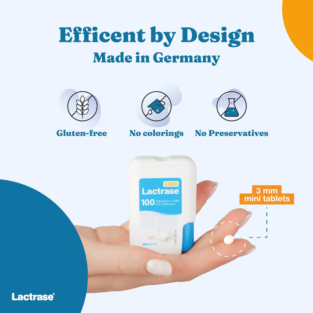 Lactrase Tablet Dispenser 3,300 FCC Lactase Units 100 Pills K856439