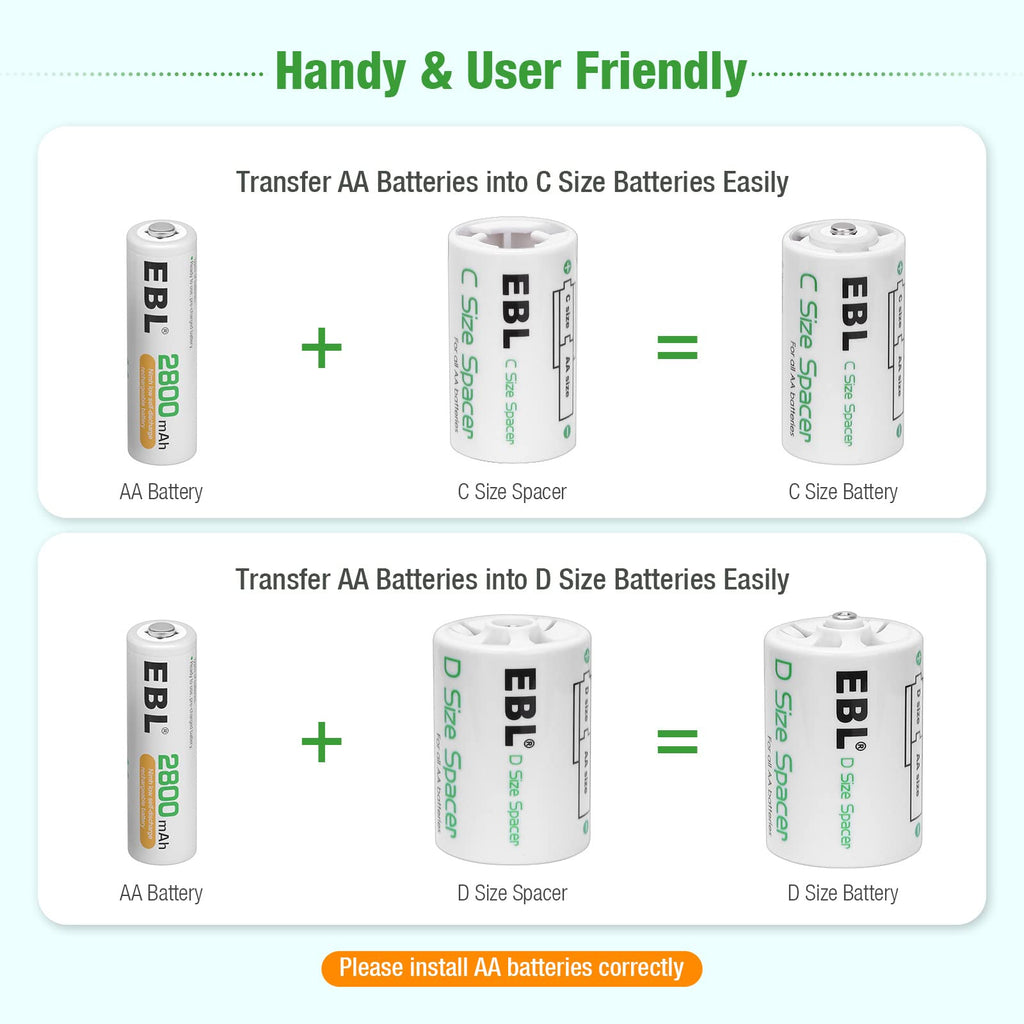 Rechargeable Batteries with Battery Organizer Storage Box O810