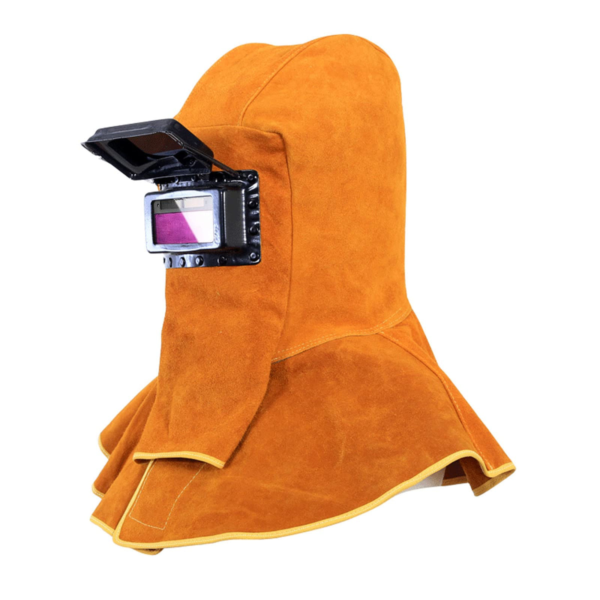Cowhide Leather Welding Hood with Auto Darkening Filter H409685