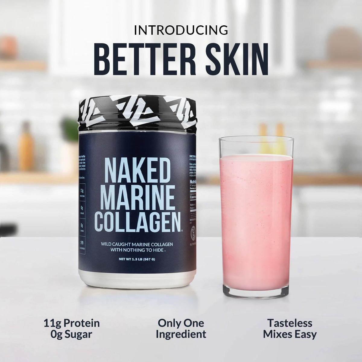 Unflavored Marine Collagen Peptides Protein Powder 47 Servings D679