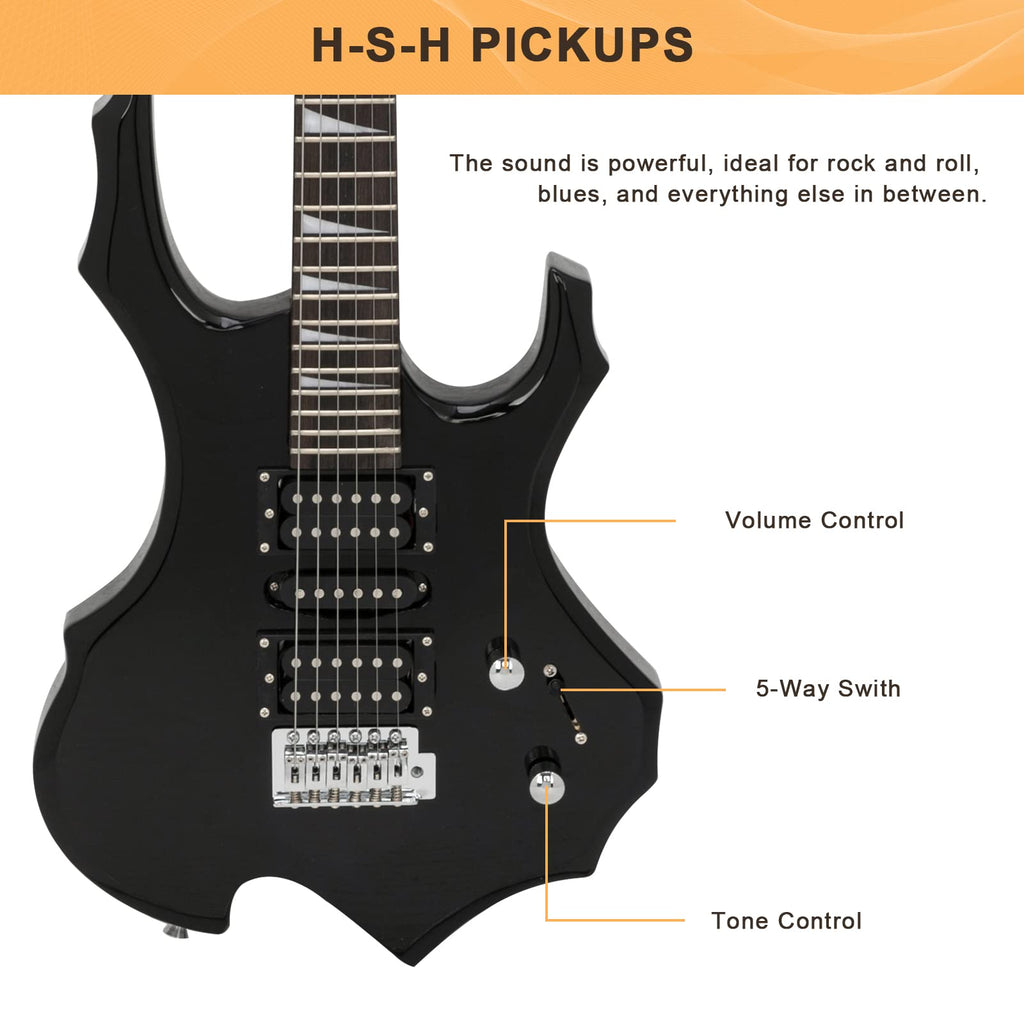 Black Electric Guitar with Accessories Pack H160560