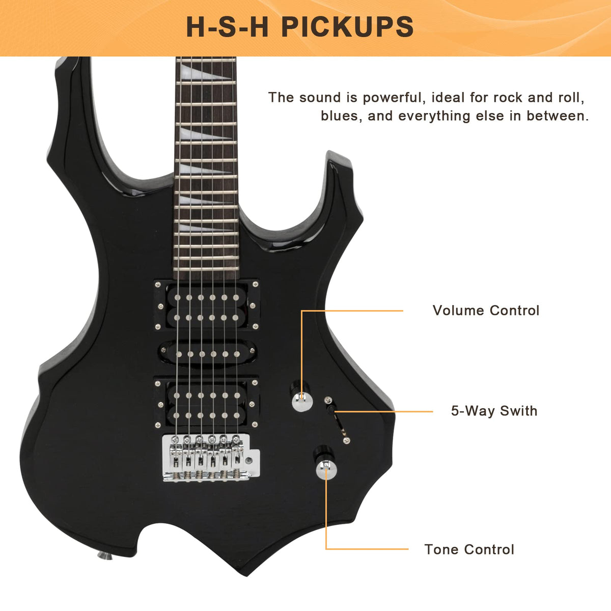 Black Electric Guitar with Accessories Pack H160560