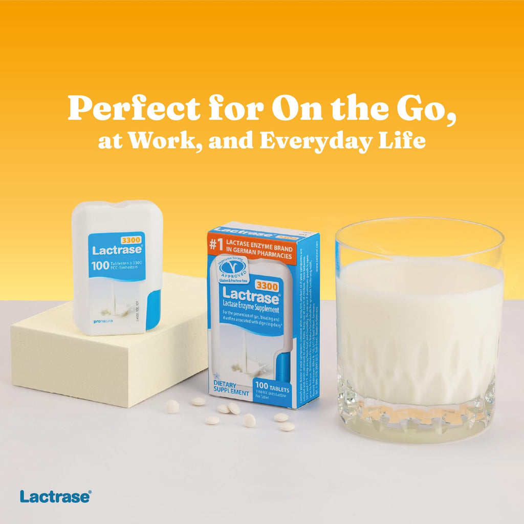 Lactrase Tablet Dispenser 3,300 FCC Lactase Units 100 Pills K856439