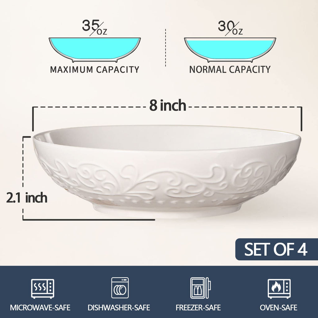 42oz Ceramic Ramen Bowl Set of 4 Q5648