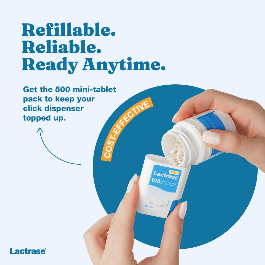 Lactrase Tablet Dispenser 3,300 FCC Lactase Units 100 Pills K856439