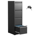 4 Drawer Black Metal File Cabinet with Lock S156457