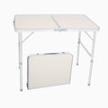 Aluminum Portable Folding Camping Table Adjustable Height Lightweight White W651