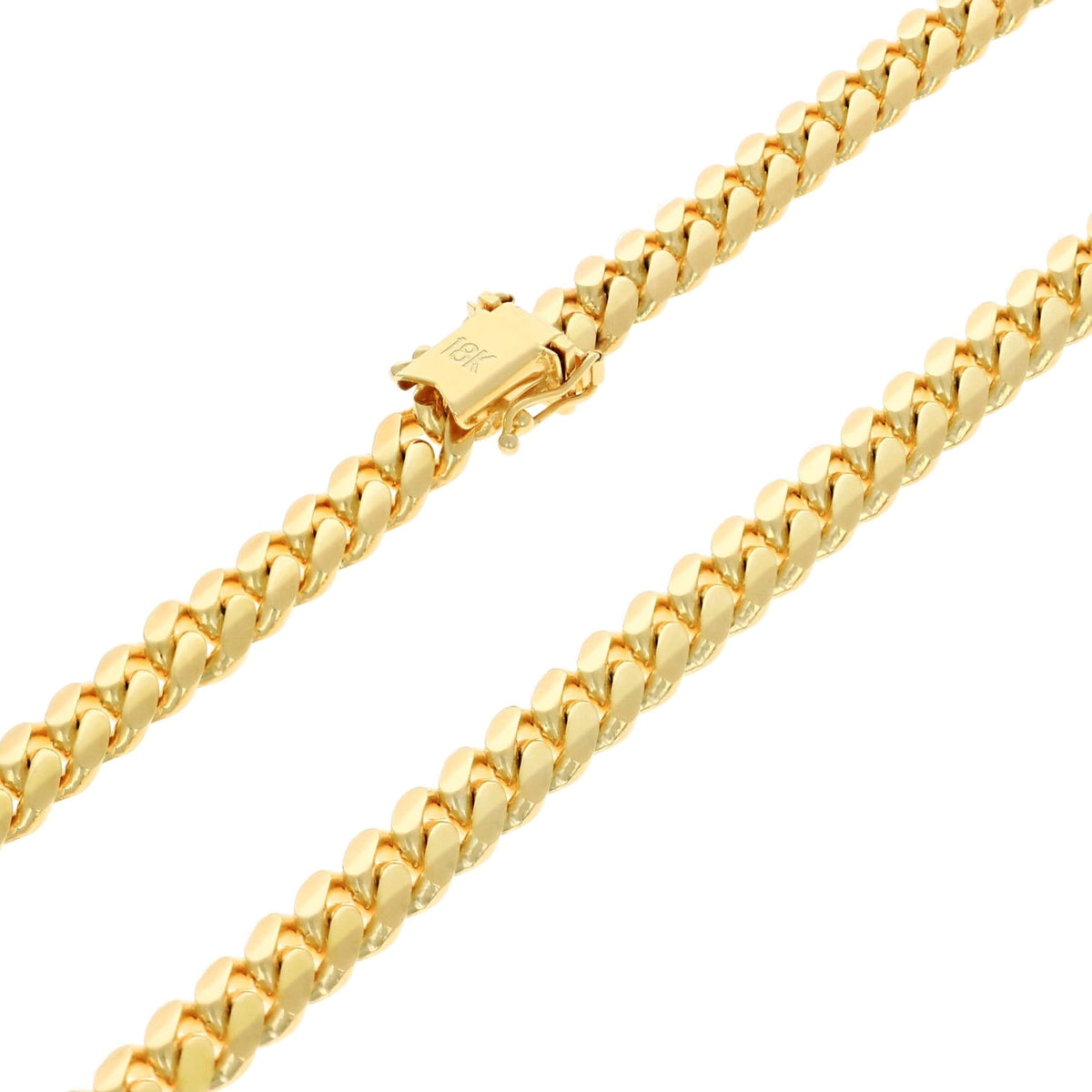 18k Yellow Gold Cuban Link Chain Necklace D803