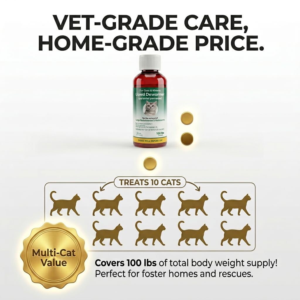Liquid Dewormer for Cats & Kittens Pyrantel Pamoate Oral Suspension 50ml R416