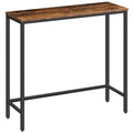 Narrow Console Table, Rustic Brown and Black U291636