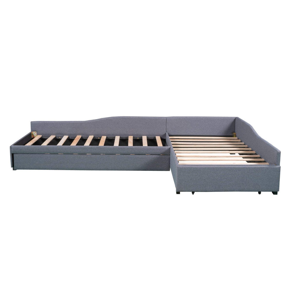 L Shaped Twin Daybed with Trundle and Storage Drawers N936