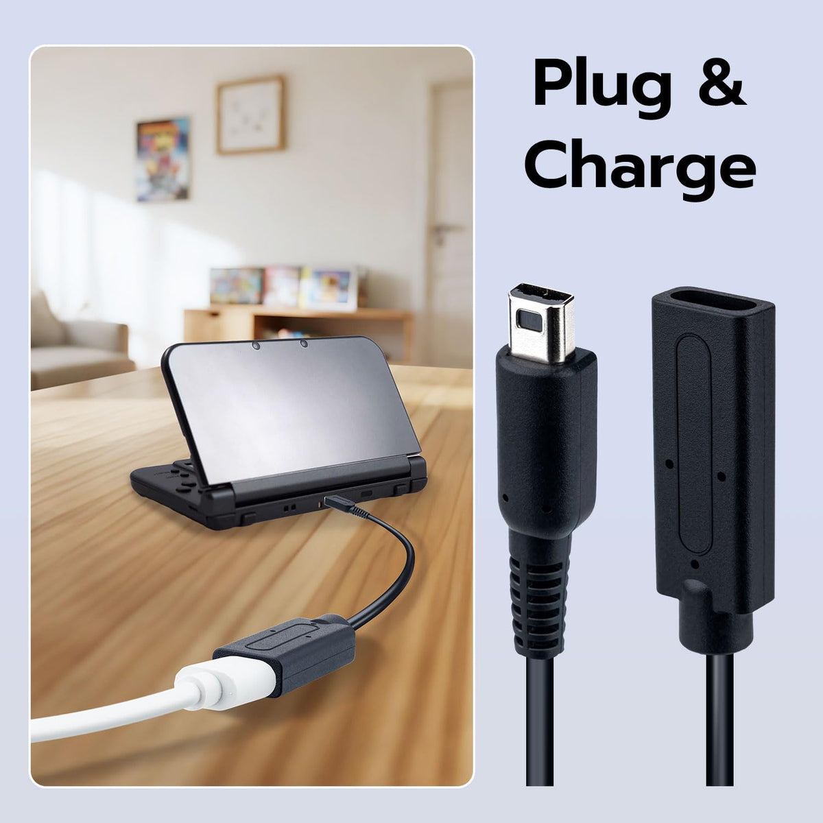 USB-C to 3DS Charger Cord Black W606384