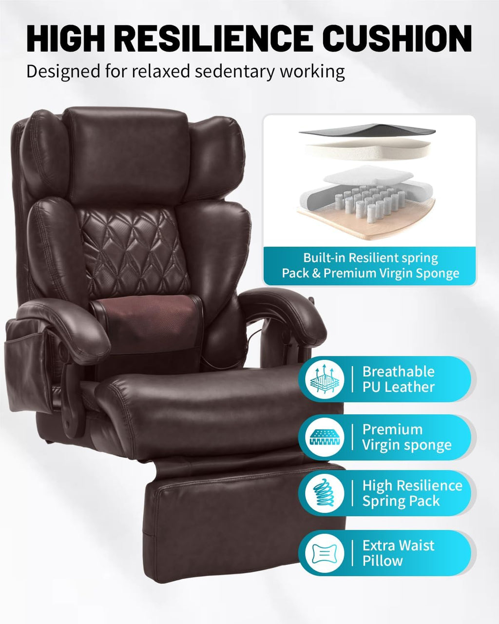Massage Office Chair with Foot Rest D166936