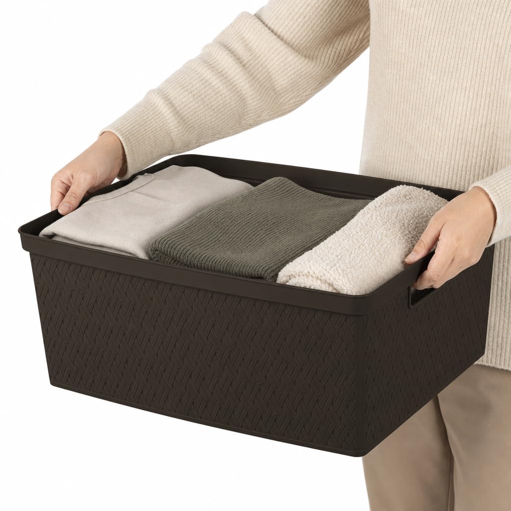 Brown 4 Drawer Plastic Storage Organizer I464056