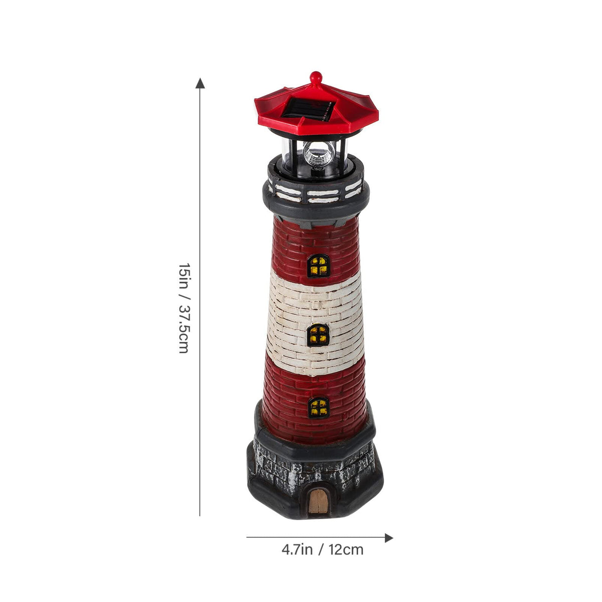 Solar Rotating Lighthouse Outdoor Lantern Resin Street Light K72438