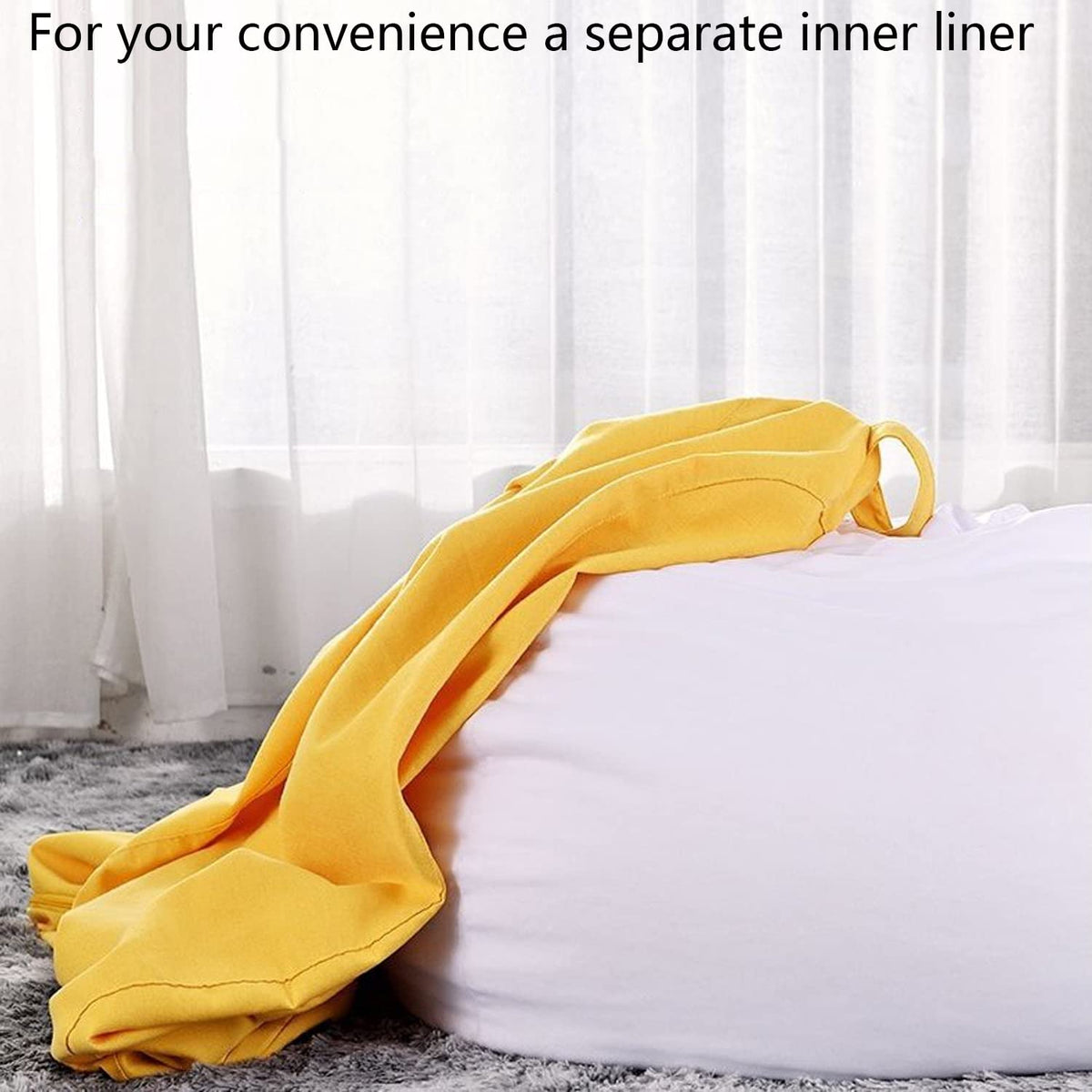 Yellow Washable Bean Bag Chair Cover L898781