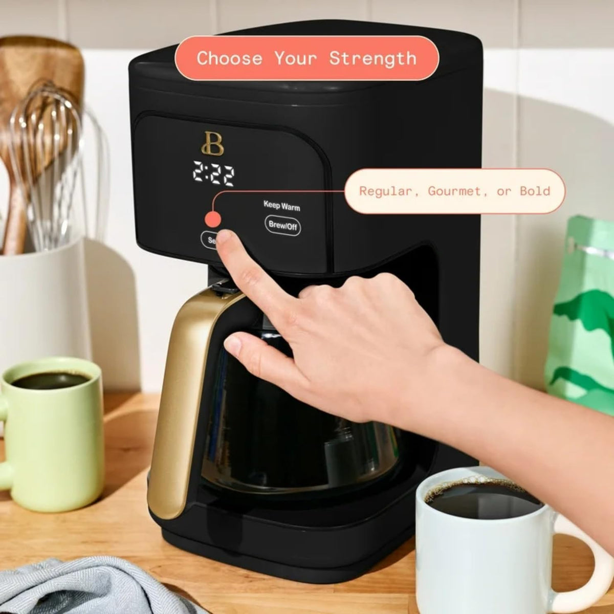Programmable 12-Cup Drip Coffee Machine with Glass Carafe B956
