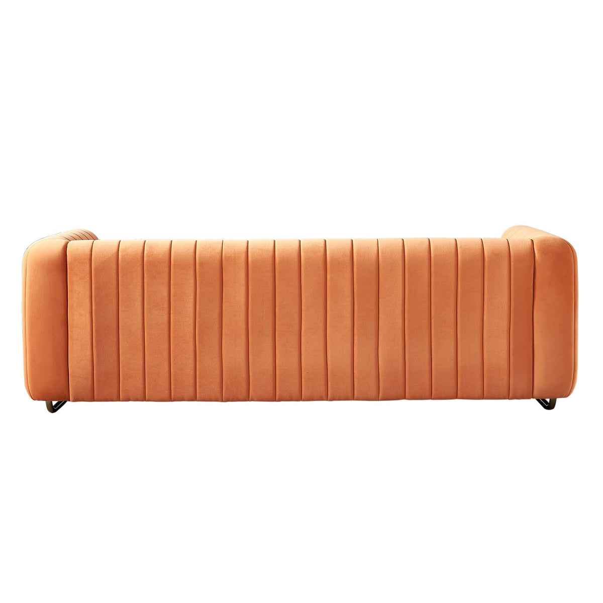 Orange Velvet 3-Seater Sofa with Gold Metal Legs X726504
