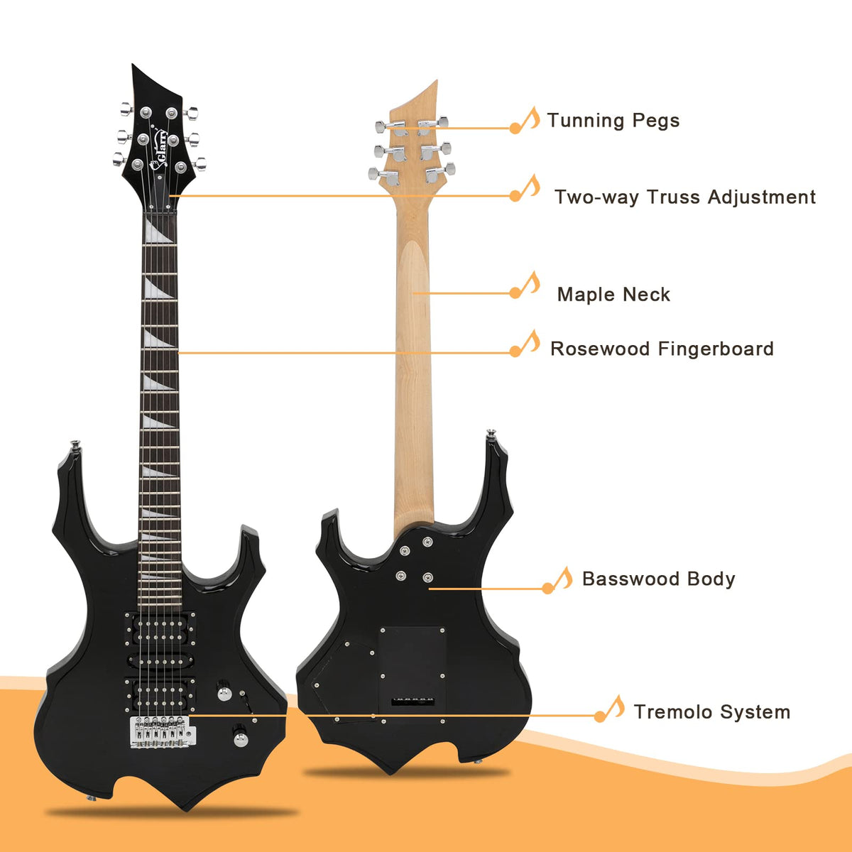 Black Electric Guitar with Accessories Pack H160560