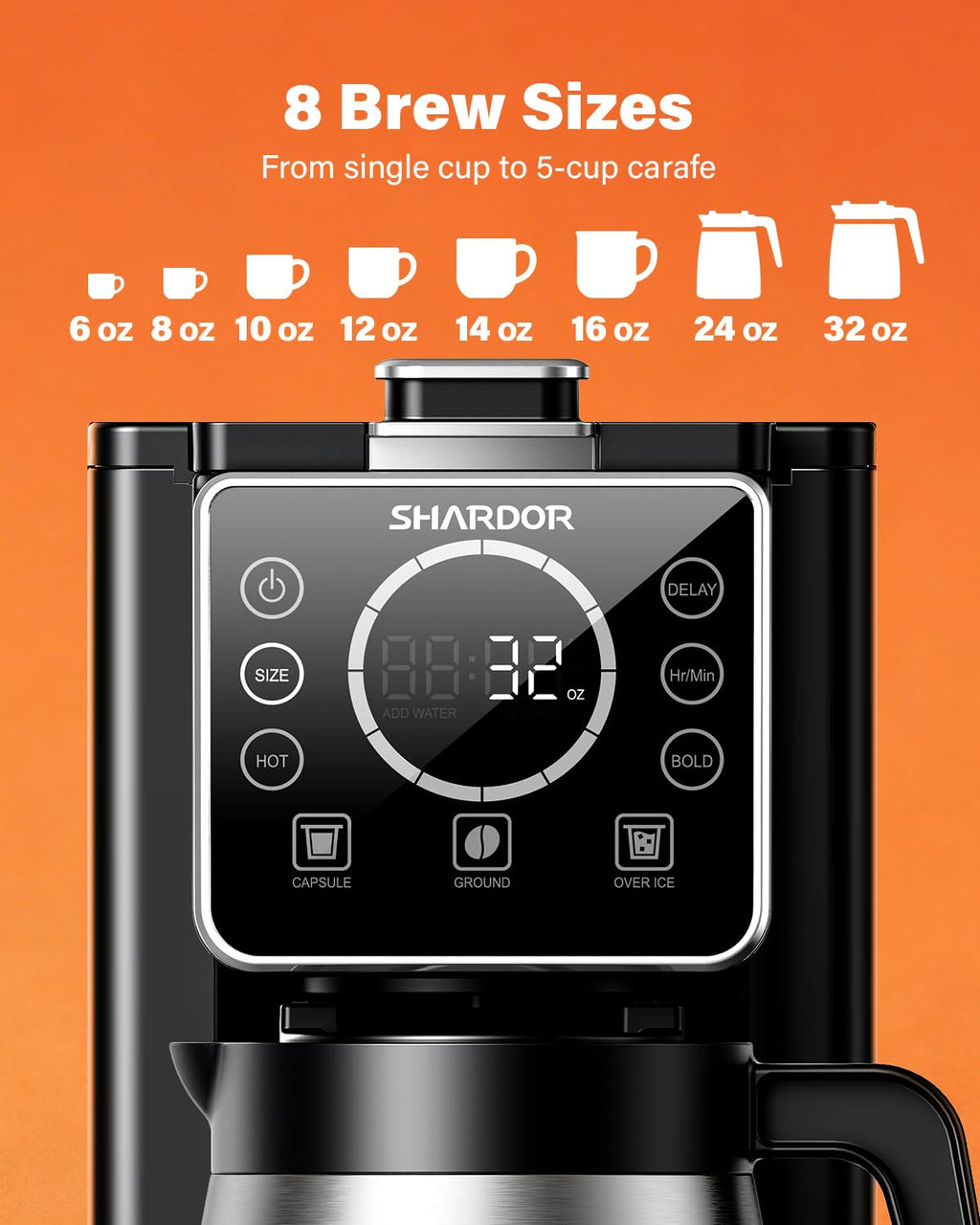 Single Serve Coffee Maker with Thermal Carafe, Matte Black F53134