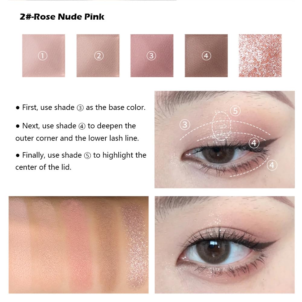 5 Colors Matte and Shimmer Eyeshadow Palette Y800