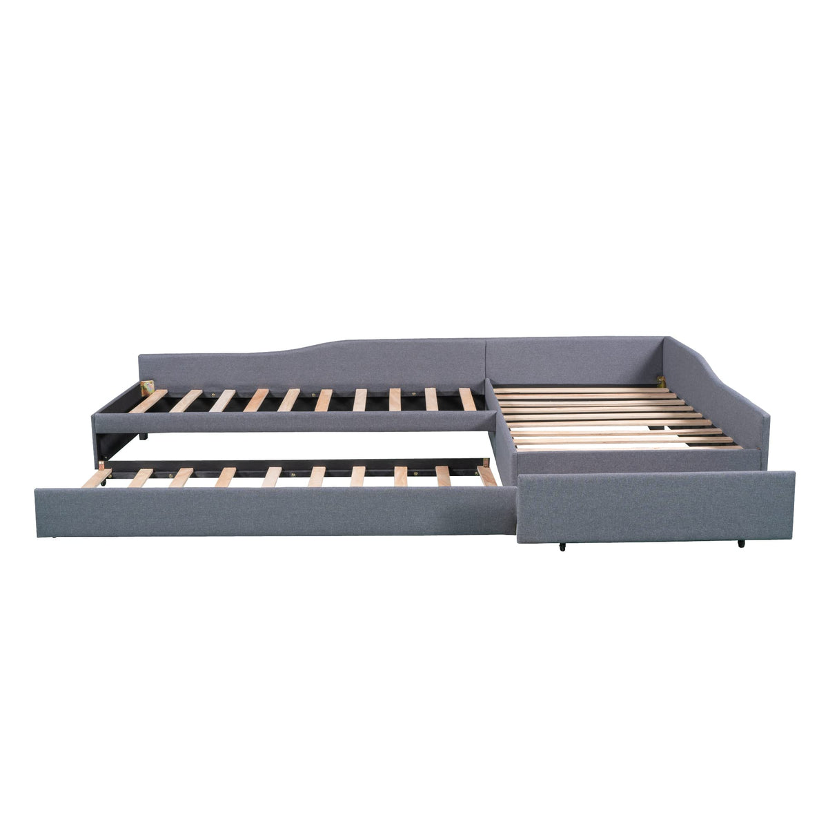 L Shaped Twin Daybed with Trundle and Storage Drawers N936