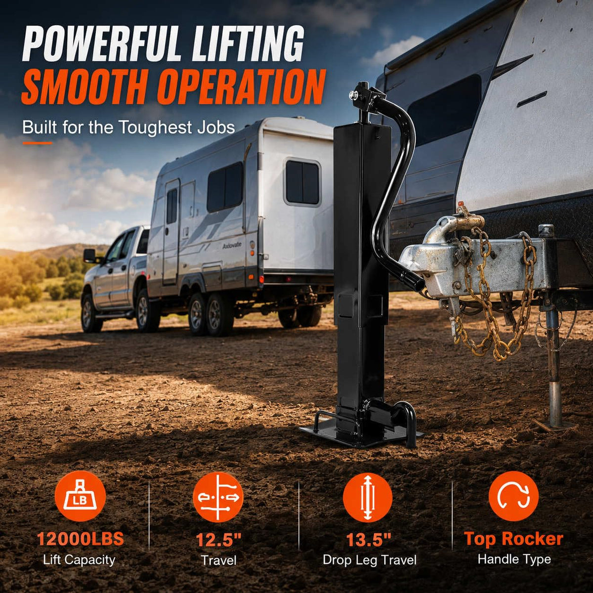 12000lbs Adjustable Drop Leg Trailer Jack L579