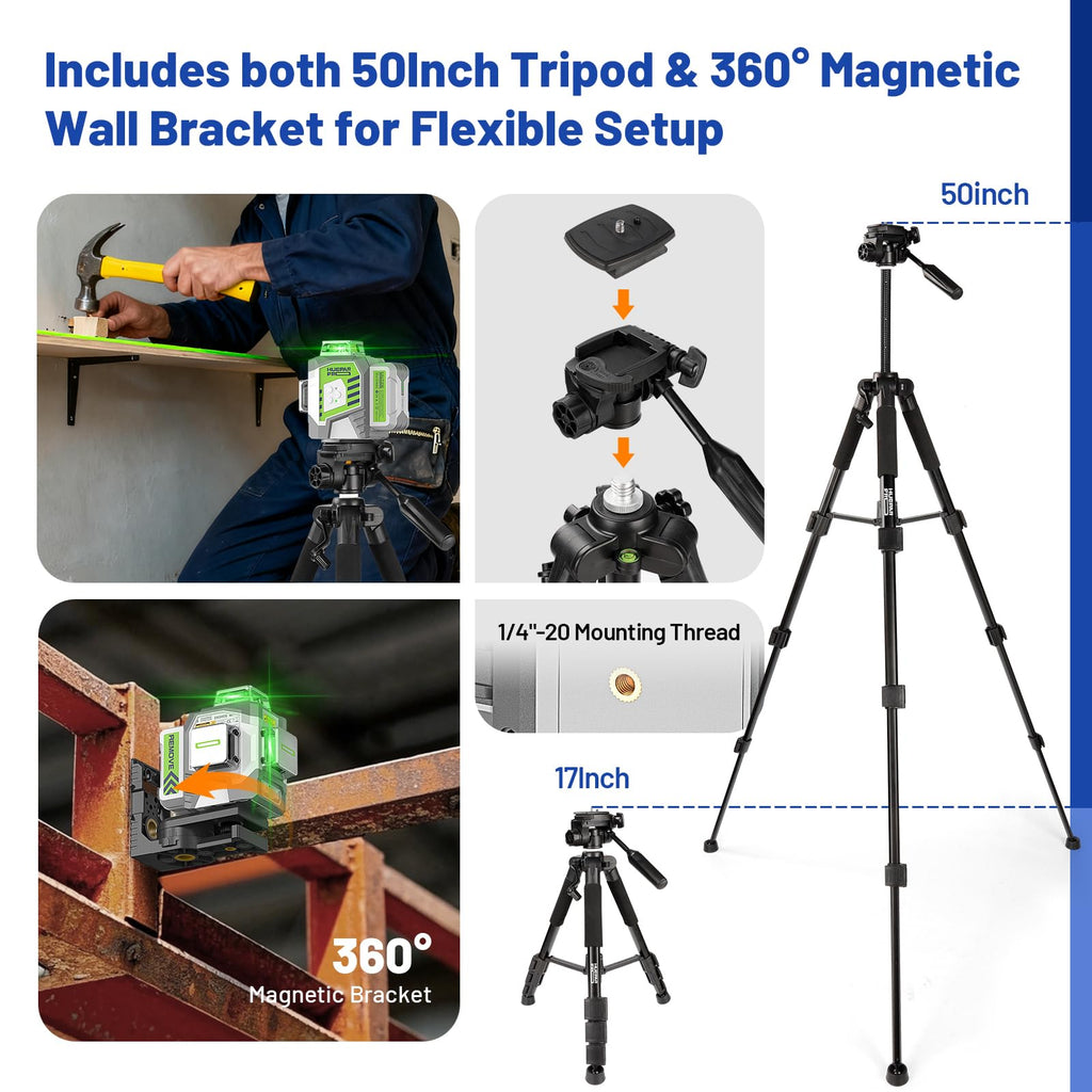 360 Self Leveling Green Laser Level with Tripod H442