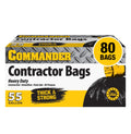 55 Gallon Heavy Duty Contractor Bags with Flap Ties, Pack of 80 G155