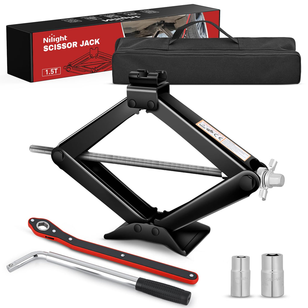 1.5 Ton Scissor Jack with Ratchet Lug Wrench H54951