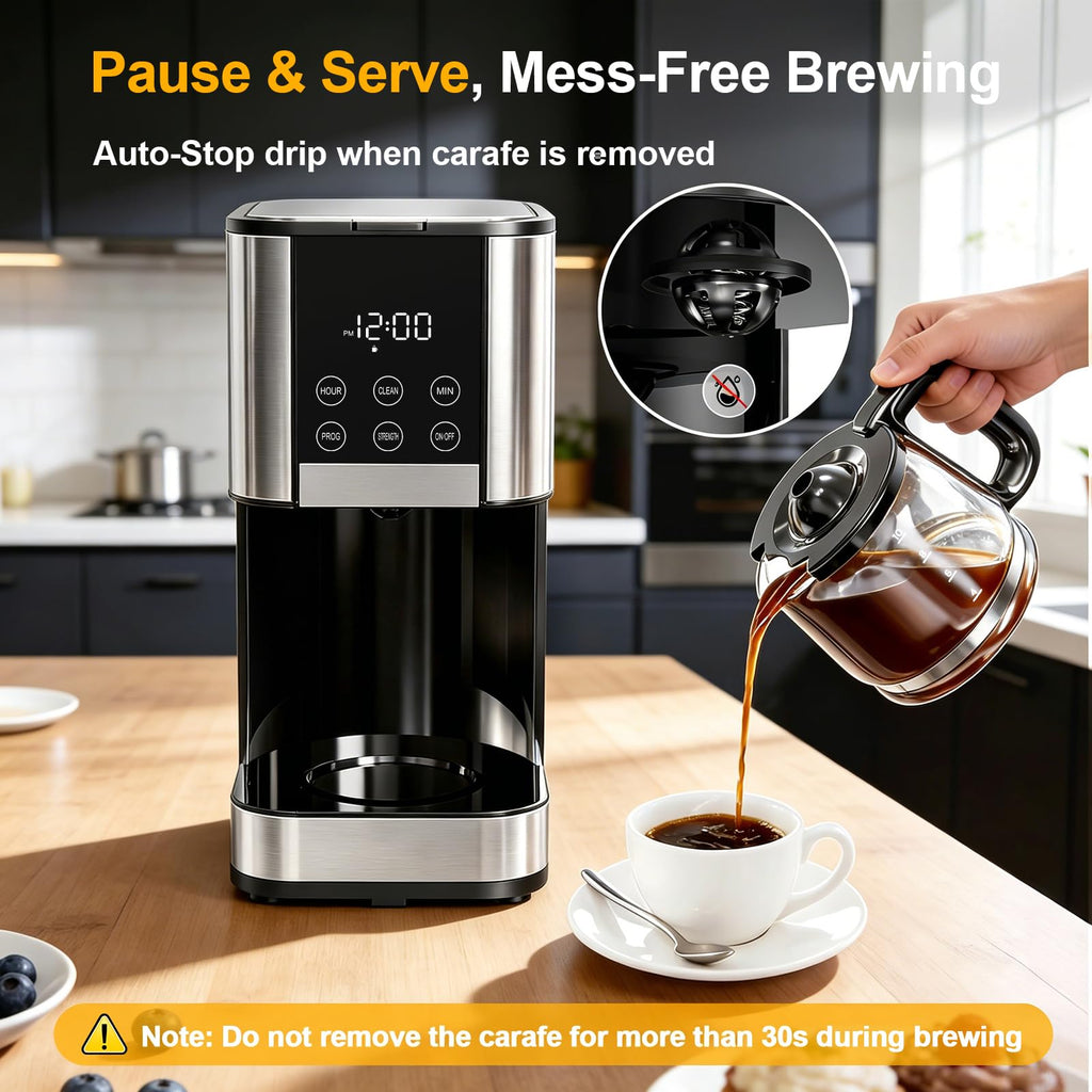 10 Cup Programmable Drip Coffee Maker with Glass Carafe A594