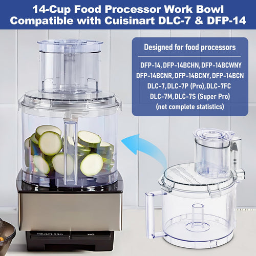 14-cup Food Processor Work Bowl Kit Replacement with Pusher T89277