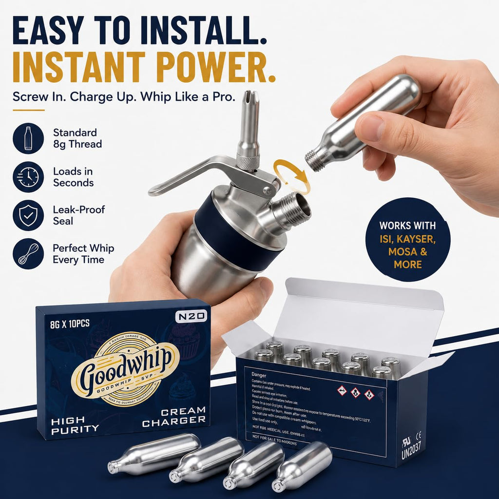8g N2O Whipped Cream Chargers 10-Pack R464