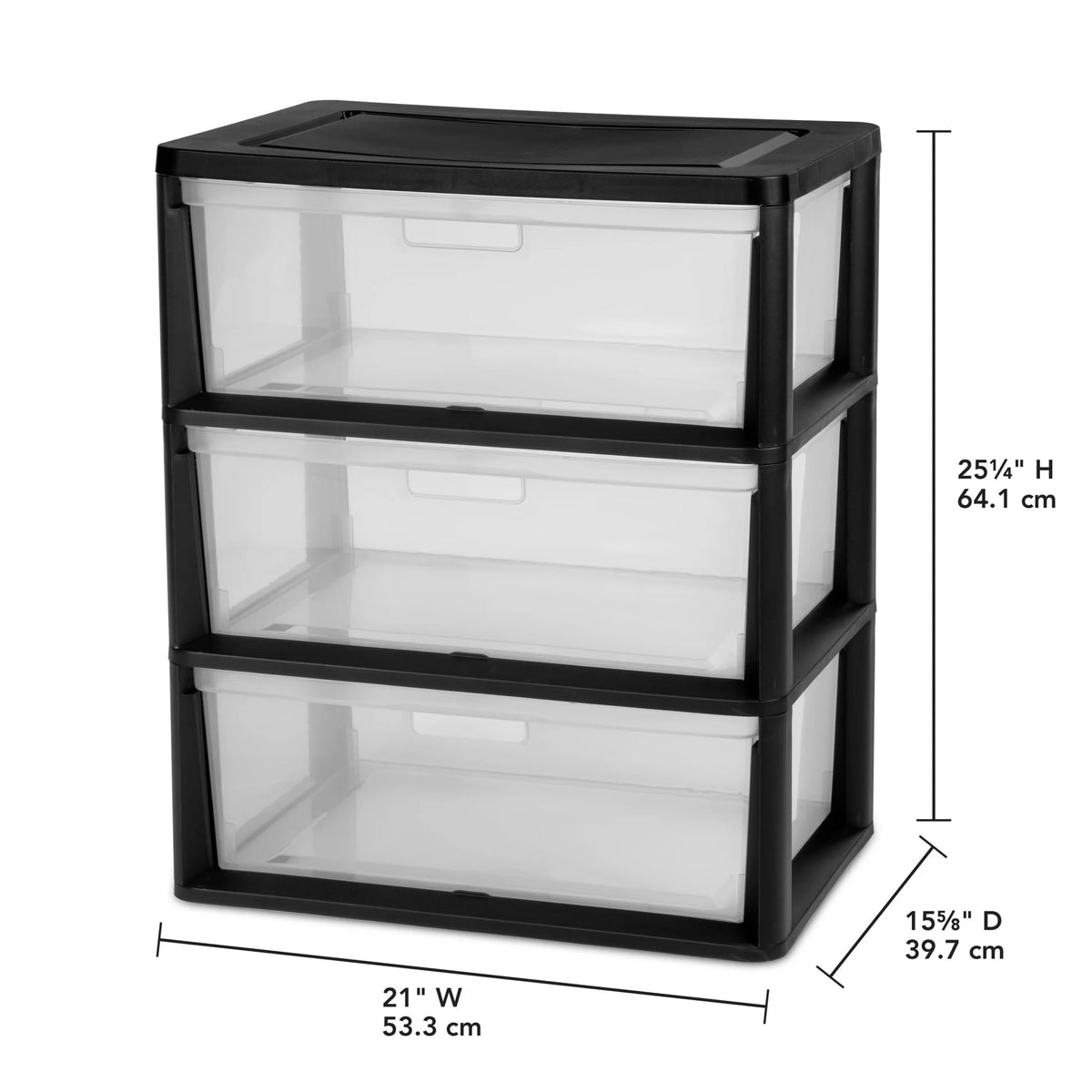 Black 5 Drawer Wide Tower X699