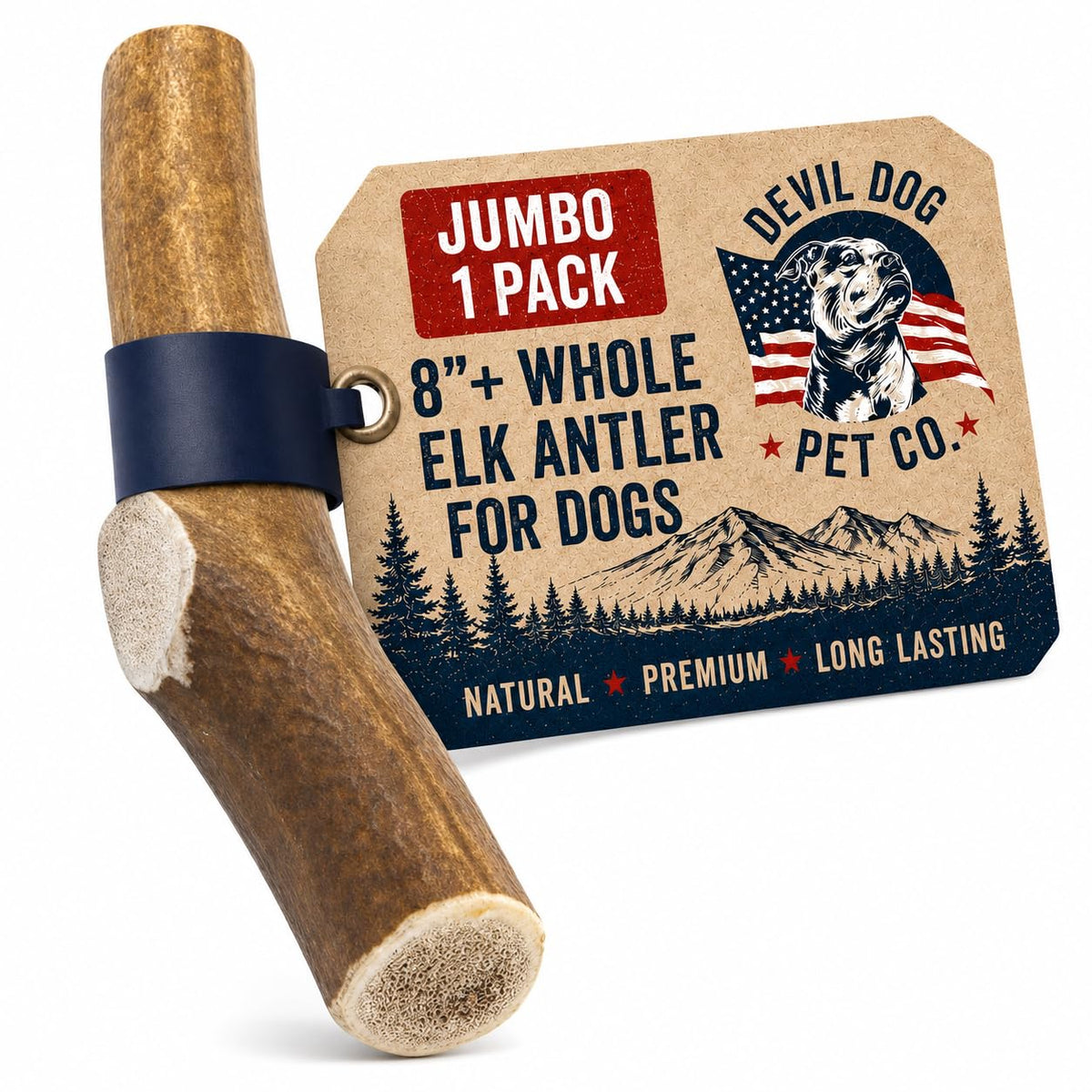 Whole Elk Antlers for Dogs Jumbo W30810