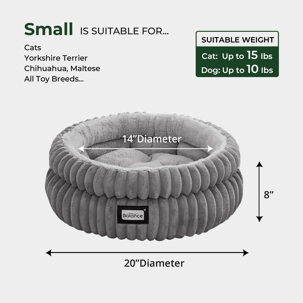 Washable Round Plush Cat Bed B387148
