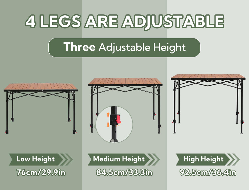 Portable Adjustable Height Camping Table H9614