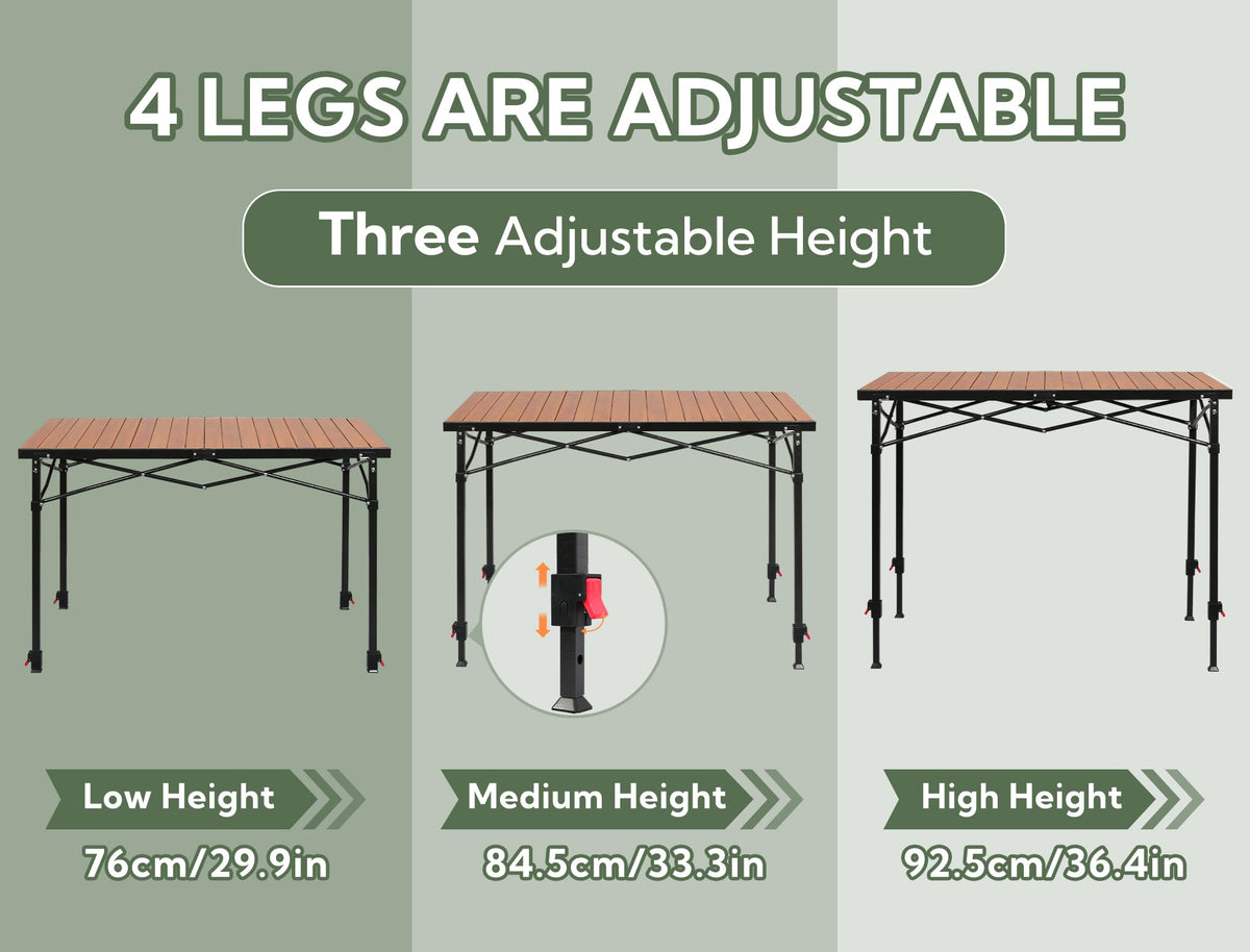 Portable Adjustable Height Camping Table H9614
