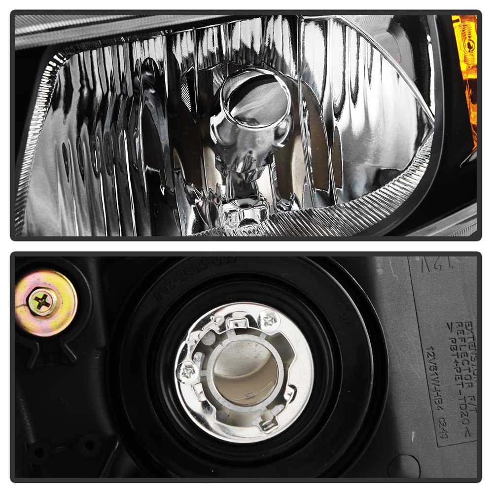 Black Factory Style Headlights Headlamps Left+Right H644